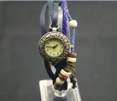 復古風潮新選擇 特價銷售最新流行款真皮皮帶編制吊墜表